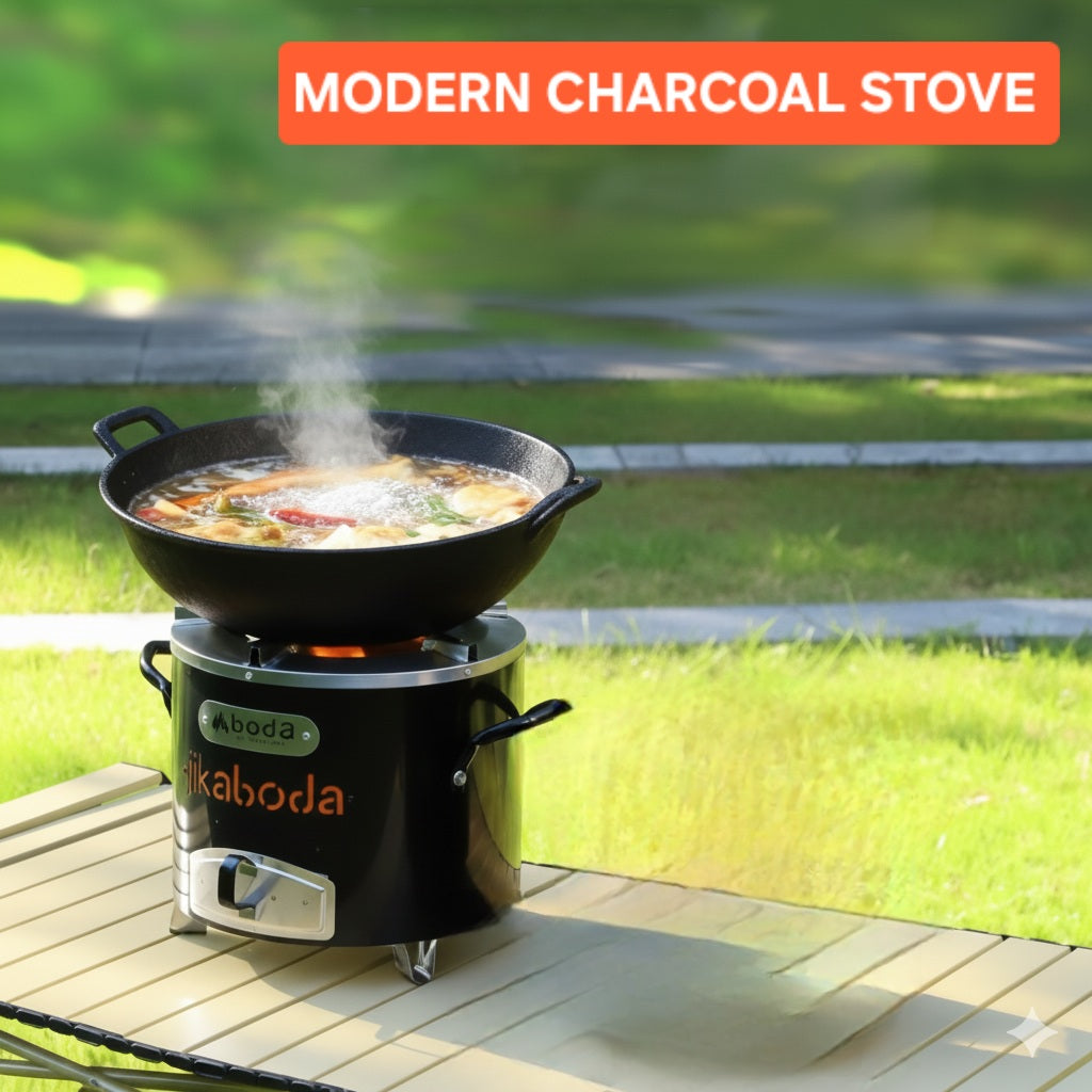 Eco-Friendly Charcoal & Wood Camping Stove – Stainless Steel Outdoor Cooker