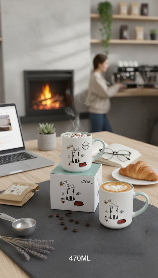 Whiskers & Warmth: The Purr-fect 470ML Cat Lover's Mug