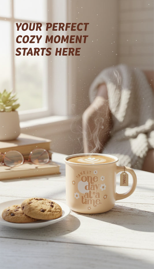 Take It One Day At A Time" Inspirational Mug 350ML