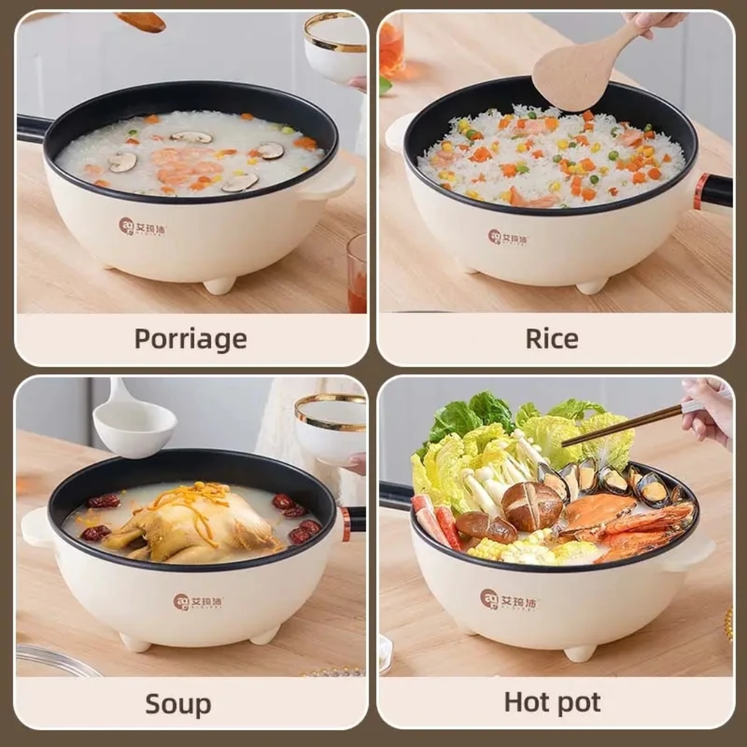 The Ultimate All-in-One Compact Cooker-Multi-Functional Mini Electric Hot Pot & Steamer