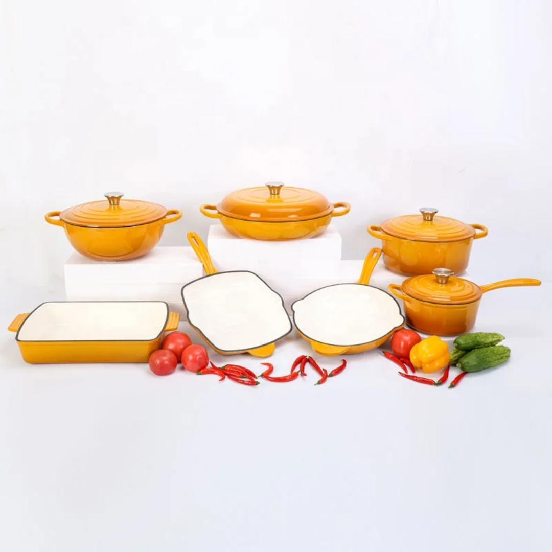 Enamel Cast Iron Premium 7-Piece Cookware Set –Complete Kitchen Collection Lebanon