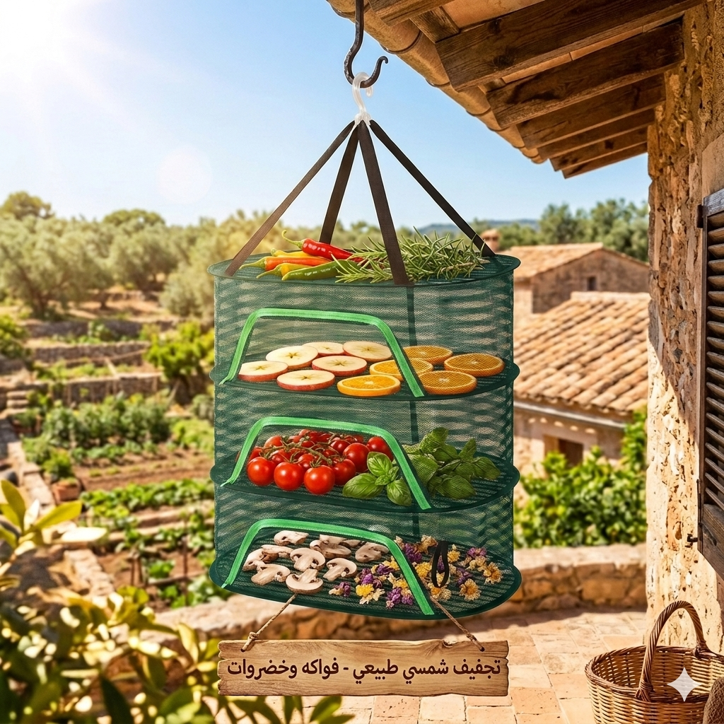 3 Layers Hanging Drying Net for Vegetables, Fruits, and Herbs – Foldable Food Dryer Cage
