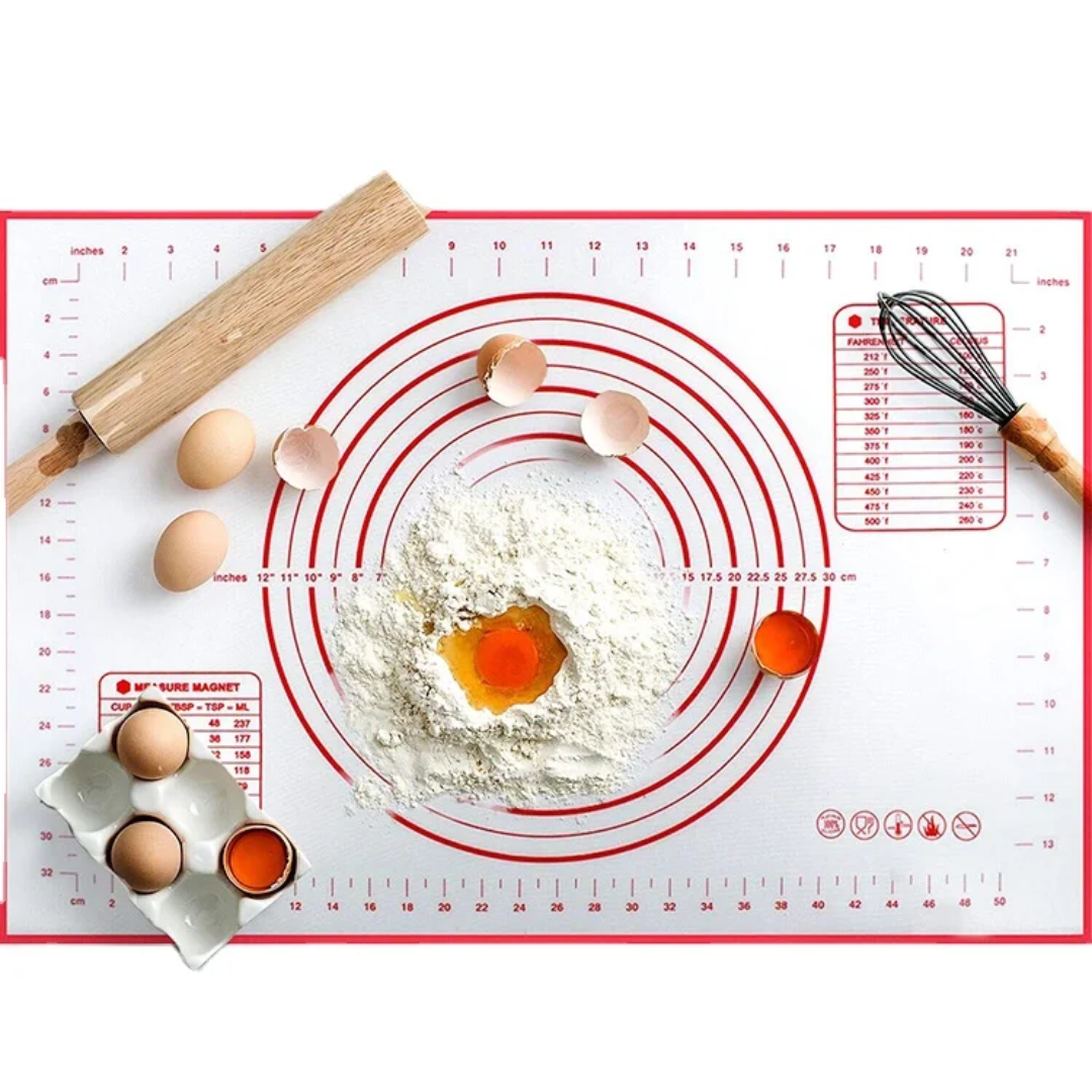 Extra Large Silicone Baking Mat (60x40cm) | Non-Stick Dough Rolling & Kneading Sheet with Glass Fiber