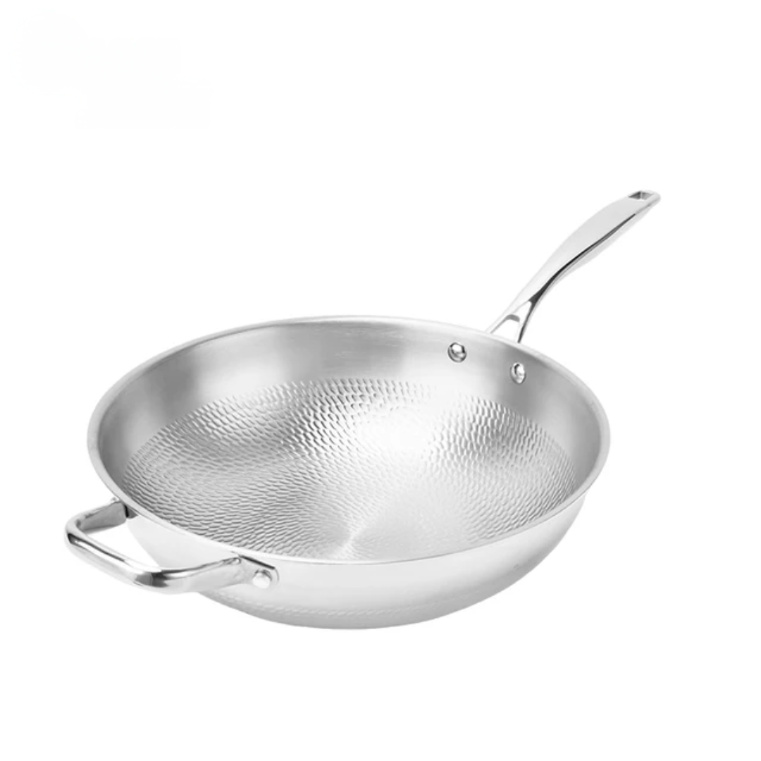 Titanium Hammered Wok-High Performance Wok with Lid – 30CM / 32CM / 34CM