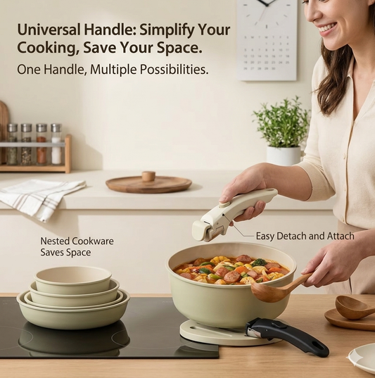 Universal Detachable Pot & Pan Handle | Heat-Resistant Removable Grip for Cookware