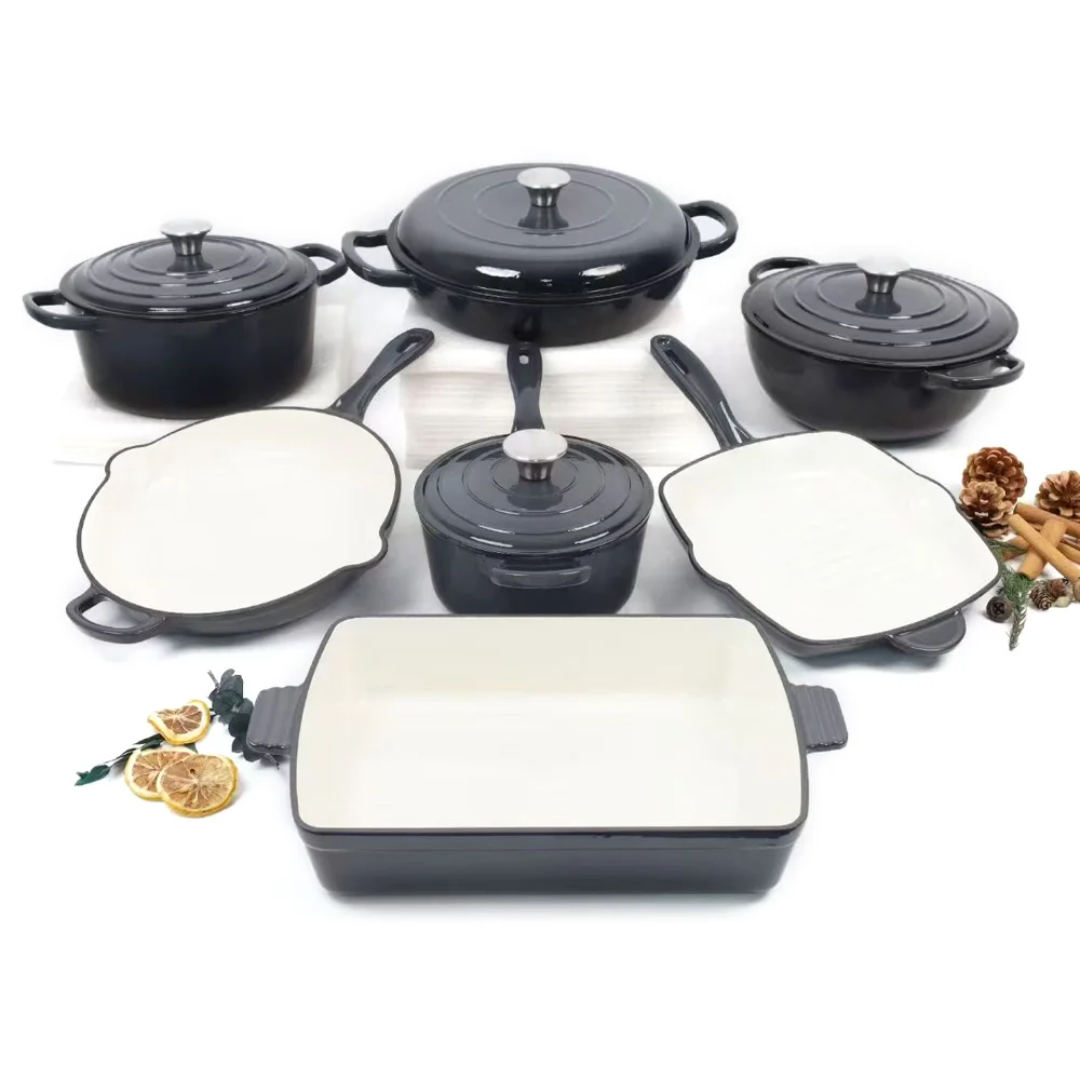 Enamel Cast Iron Premium 7-Piece Cookware Set –Complete Kitchen Collection Lebanon