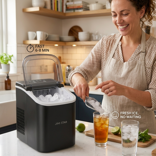 Ice Maker Countertop Machine | Fast 6-8 Min Bullet Ice Portable – 12kg/24h