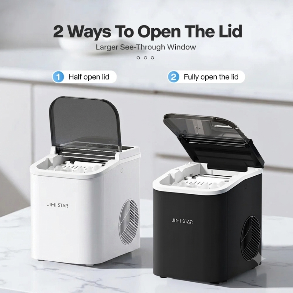 Ice Maker Countertop Machine | Fast 6-8 Min Bullet Ice Portable – 12kg/24h