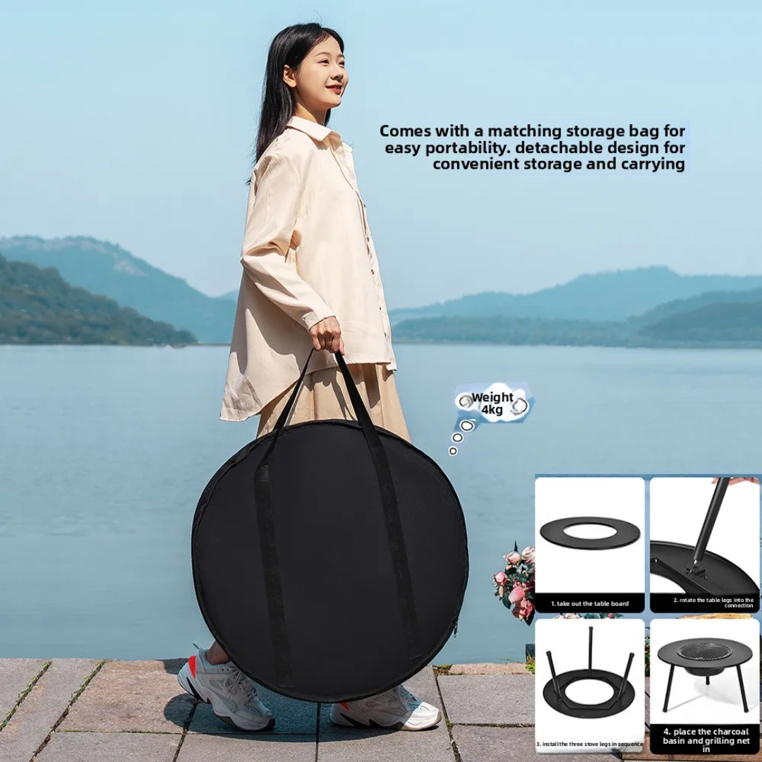 OmniGrill Multi-Functional 6-in-1 BBQ, Charcoal Grill, and Tea Table Set 65CM | 42CM