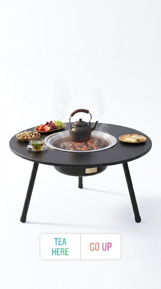 OmniGrill Multi-Functional 6-in-1 BBQ, Charcoal Grill, and Tea Table Set 65CM | 42CM