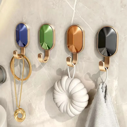 Luxury Geometric Self-Adhesive Wall Hooks | No-Drill Home  Geometric Self-Adhesive Wall Hooks (Pack of 4)