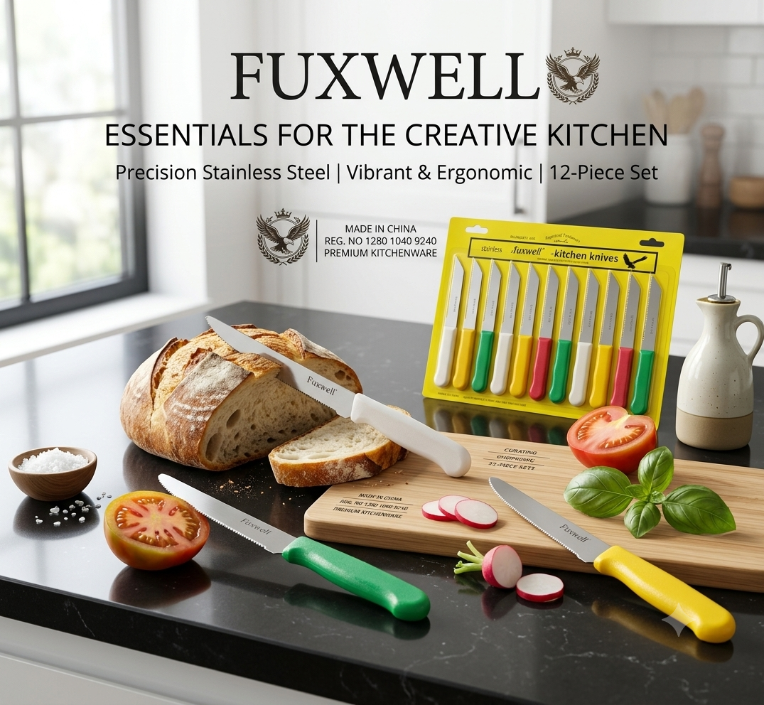 Kinfe set Fuxwell Premium 12-Pieces  Set – Precision & Color for Every Kitchen