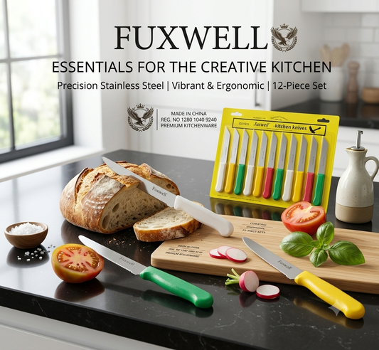 Kinfe set Fuxwell Premium 12-Pieces  Set – Precision & Color for Every Kitchen