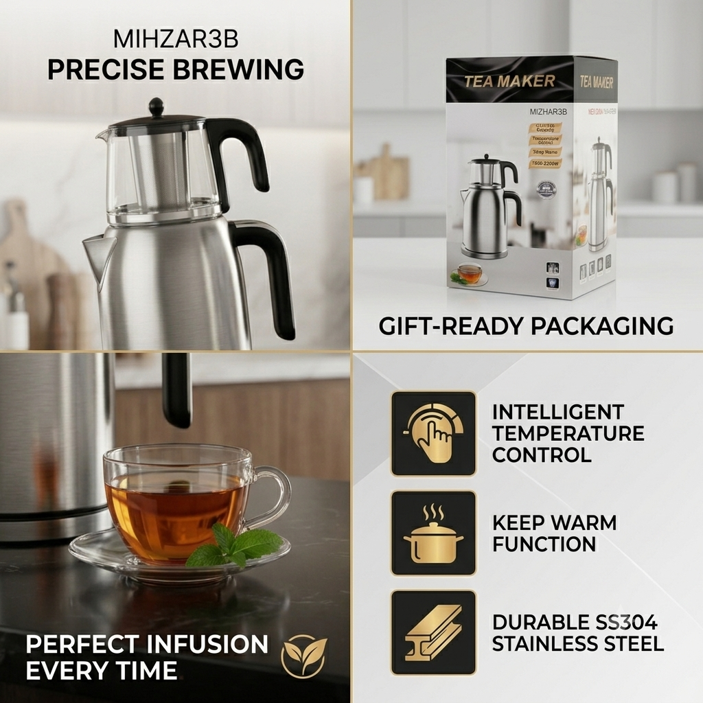 Mizhar 3B Professional Electric Tea Maker & Kettle Stainless Steel