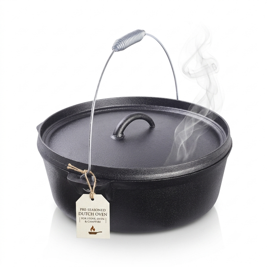 Pre-Seasoned Cast Iron Dutch Oven with Lid available in 3 sizes