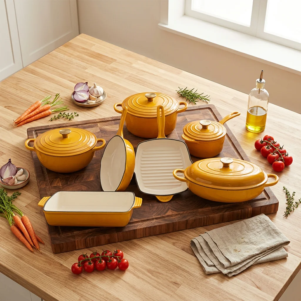 Enamel Cast Iron Premium 7-Piece Cookware Set –Complete Kitchen Collection Lebanon