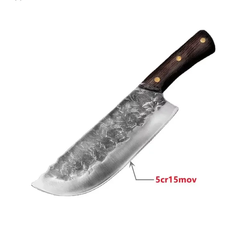 Hand-Forged Stainless Steel Butcher Cleaver & Chef Knife | Ergonomic Wood Handle
