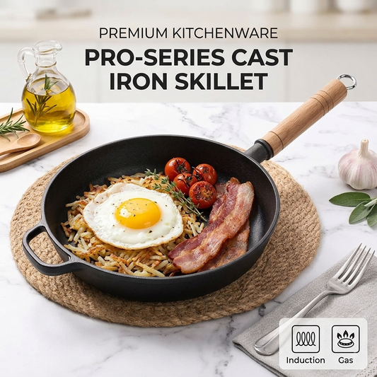 Premium 29cm Pre-Seasoned Cast Iron Skillet