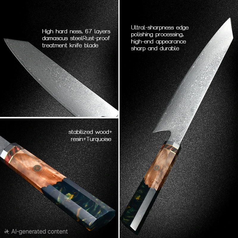 Premium Damascus Steel Kiritsuke Knife Grandsharp  67-Layer Japanese Chef Knife