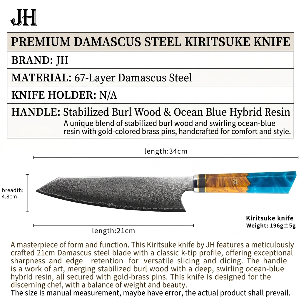 Premium Damascus Steel Kiritsuke Knife Grandsharp  67-Layer Japanese Chef Knife