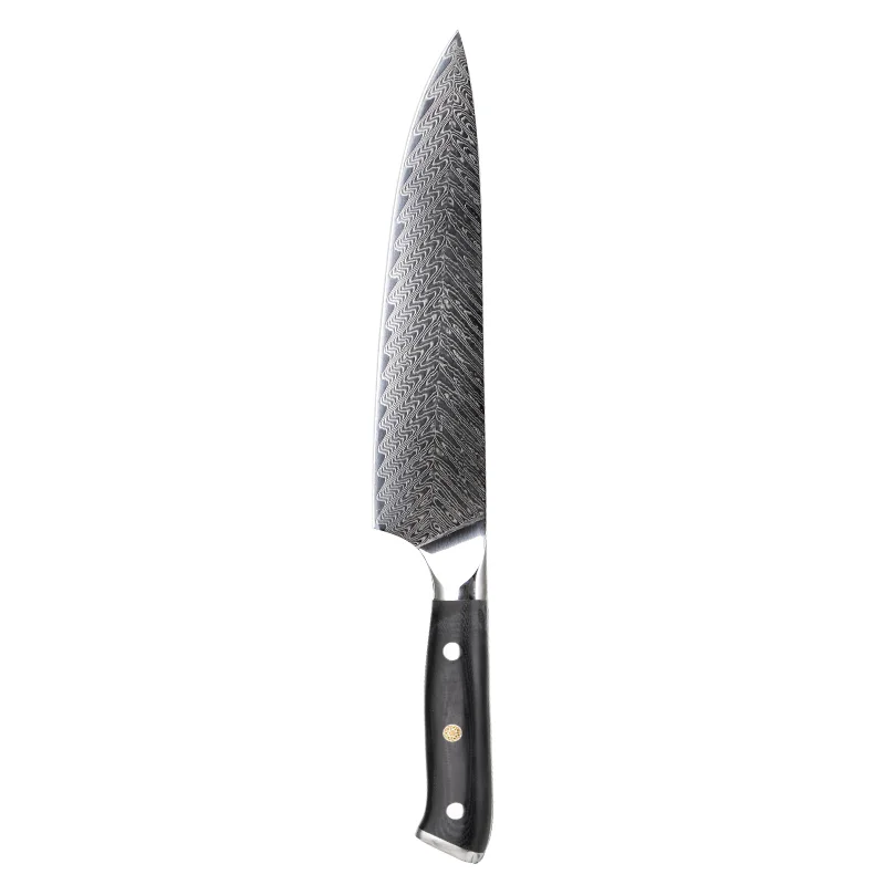 8-Inch Damascus Chef Knife - Handmade 67-Layer Steel Straight Edge Knife, Eco-Friendly Ergonomic Handle