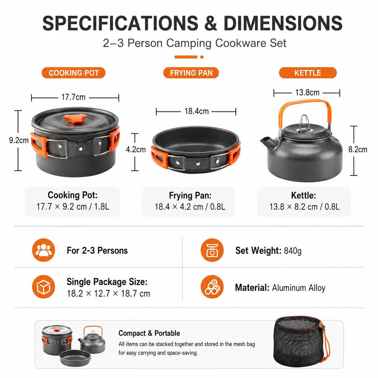 All-in-One Camping Cookware Set | Lightweight Outdoor Mess Kit