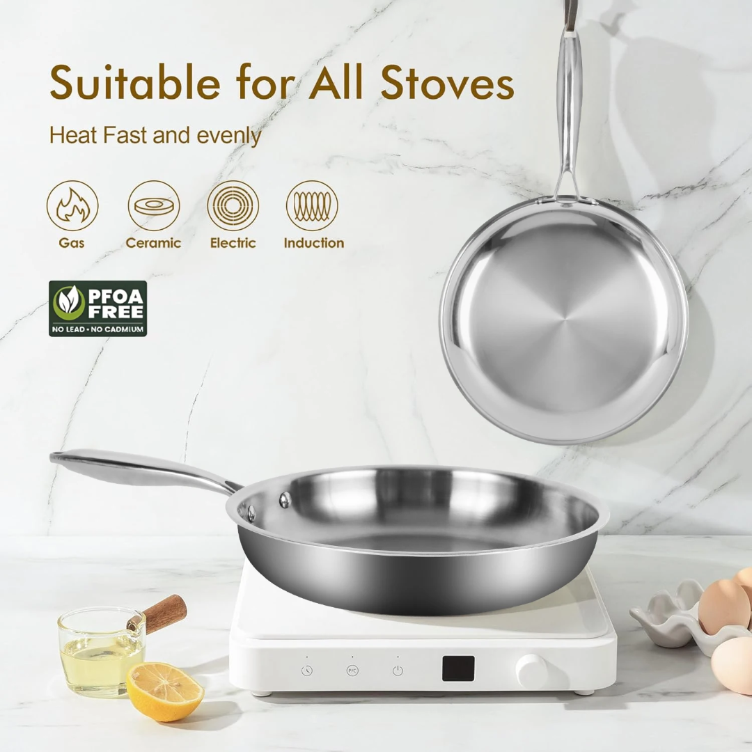 Premium 3-Ply Stainless Steel skillets