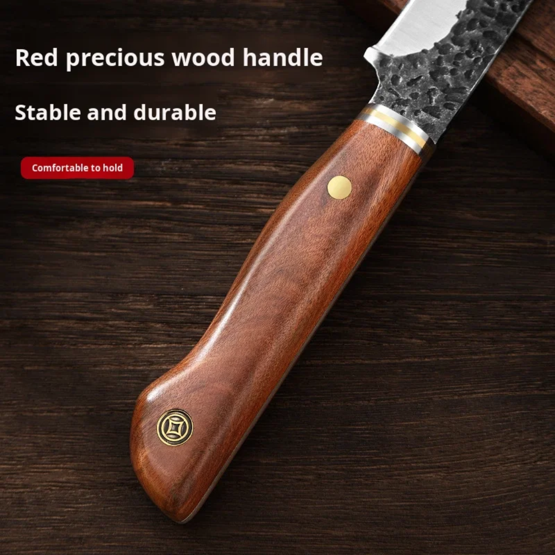 Forged Meat Slicing Knife – 8.5 Inch High Carbon Stainless Steel BBQ Knife with Wooden Handle