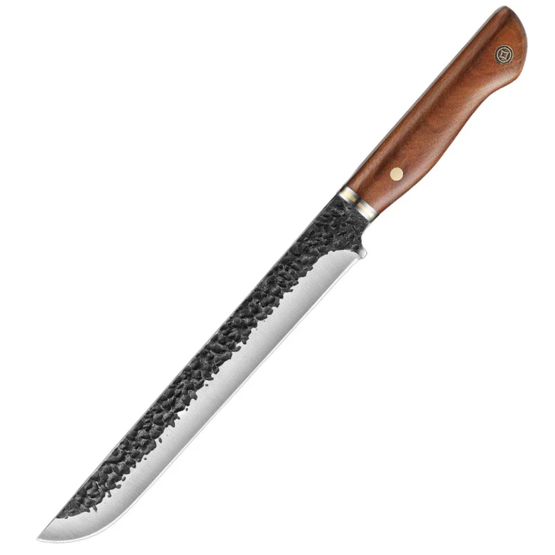 Forged Meat Slicing Knife – 8.5 Inch High Carbon Stainless Steel BBQ Knife with Wooden Handle