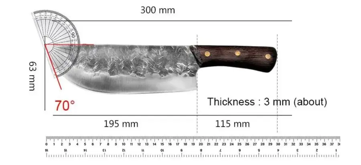 Hand-Forged Stainless Steel Butcher Cleaver & Chef Knife | Ergonomic Wood Handle