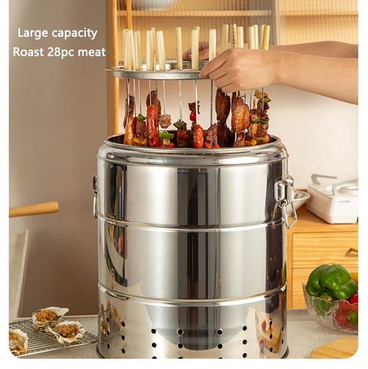 Smokeless Barbecue Oven – Indoor & Outdoor Charcoal Grill with 28 Skewers