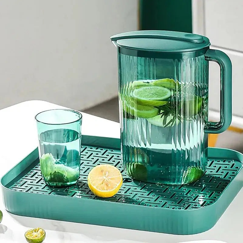 Set of 6-Piece Pitcher and 4 cups with elegant tray