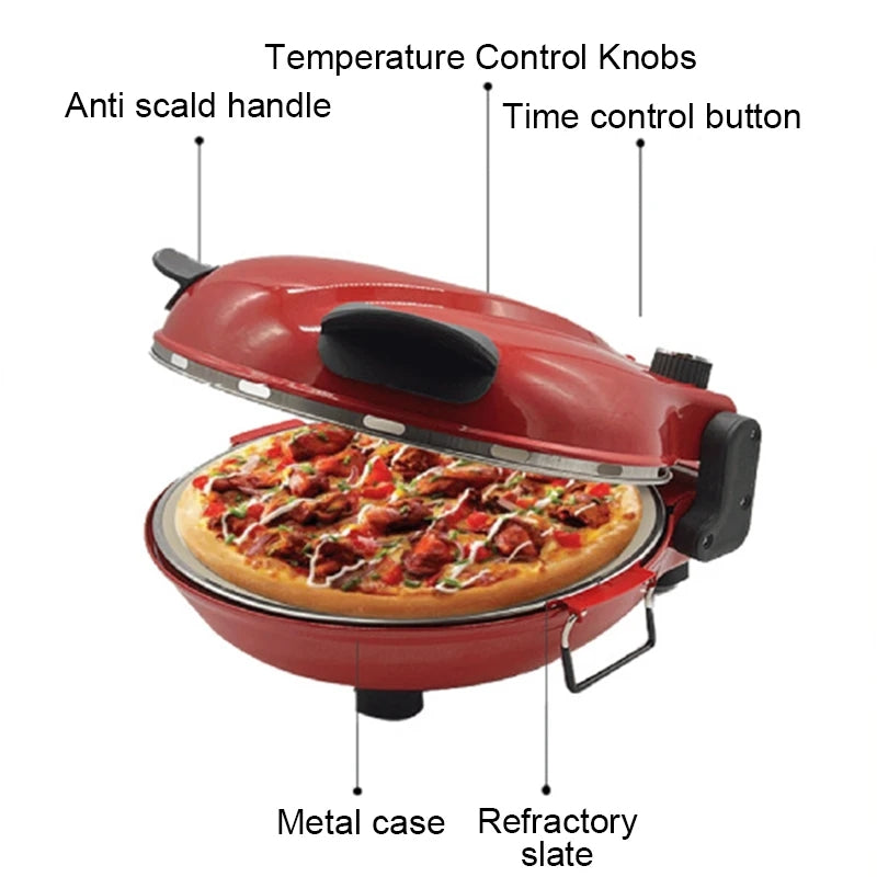 Electric Pizza Oven with Ceramic Stone Plate – Handmade Italian Style | 31cm Diameter