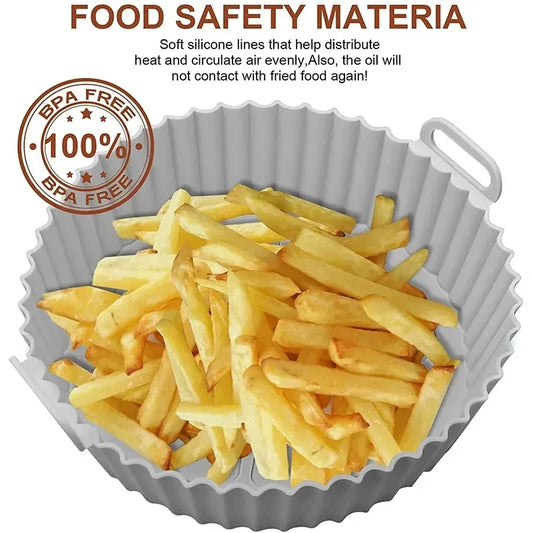 Airfryer Silicone BBQ Basket Mat – Reusable Nonstick Baking Tray & Grill Pan Liner – BPA Free