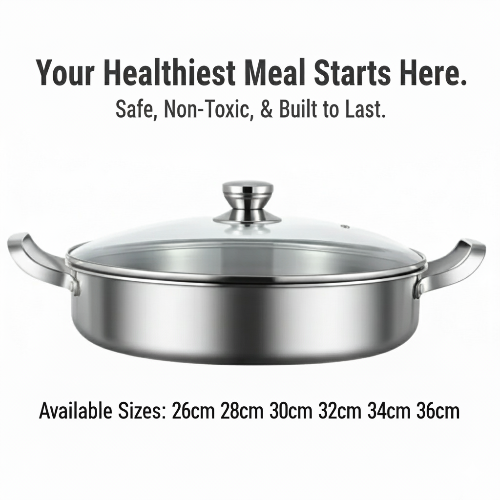 Premium Stainless Steel Cooking Pot – SUS 316 with Glass Lid
