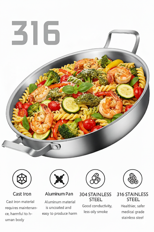 Premium Stainless Steel Cooking Pot – SUS 316 with Glass Lid