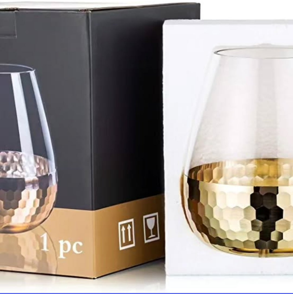 "Luxury Glass Vase with Hammered Golden Copper Base – Elegant Home Décor"
