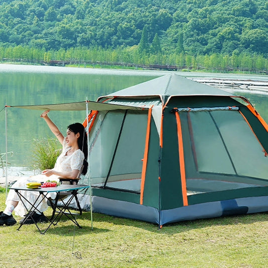 Adorable 4-6 Person Outdoor Pop-Up Camping Tent with Canopy – Quick Setup, Portable & Durable