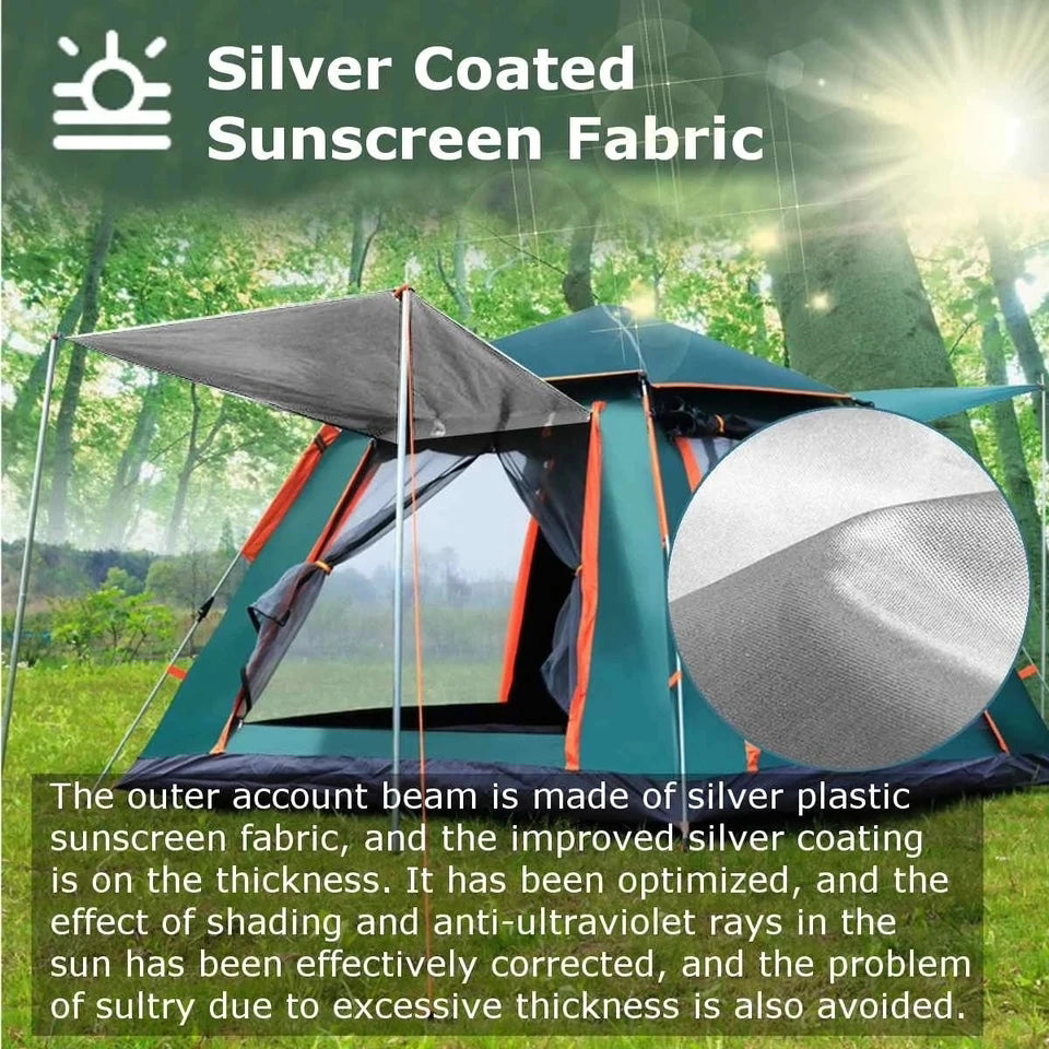 Adorable 4-6 Person Outdoor Pop-Up Camping Tent with Canopy – Quick Setup, Portable & Durable
