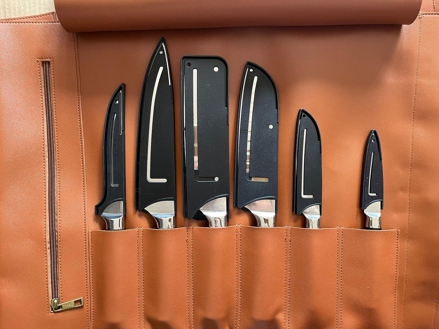 Professional 6-Piece Knife Set – High-Quality Carbon Steel with MOFUN PU Leather Knife Bag