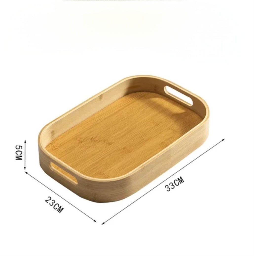 Natural Bamboo Wooden Trays Set