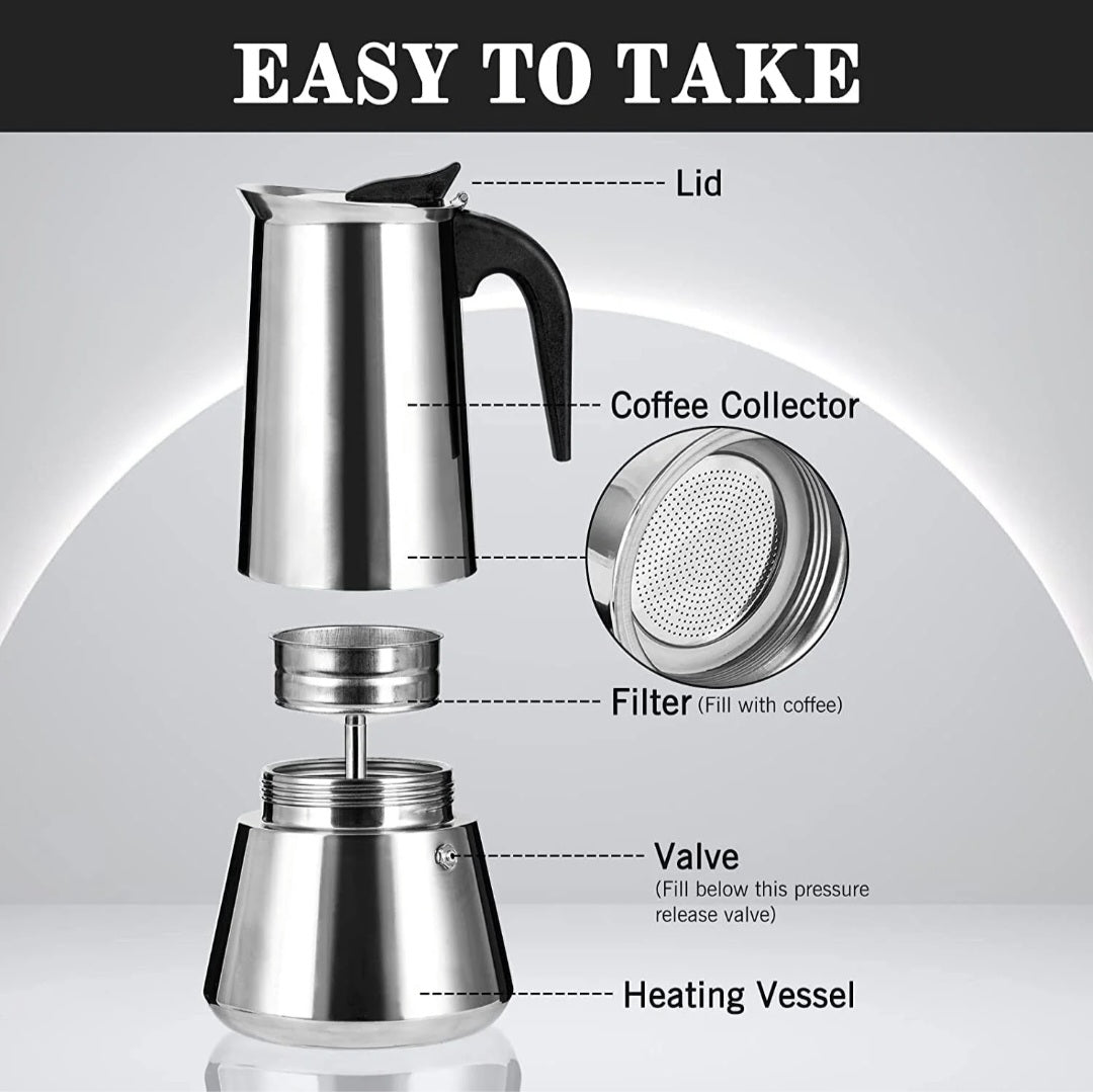 Moka Stainless Steel Coffee Maker