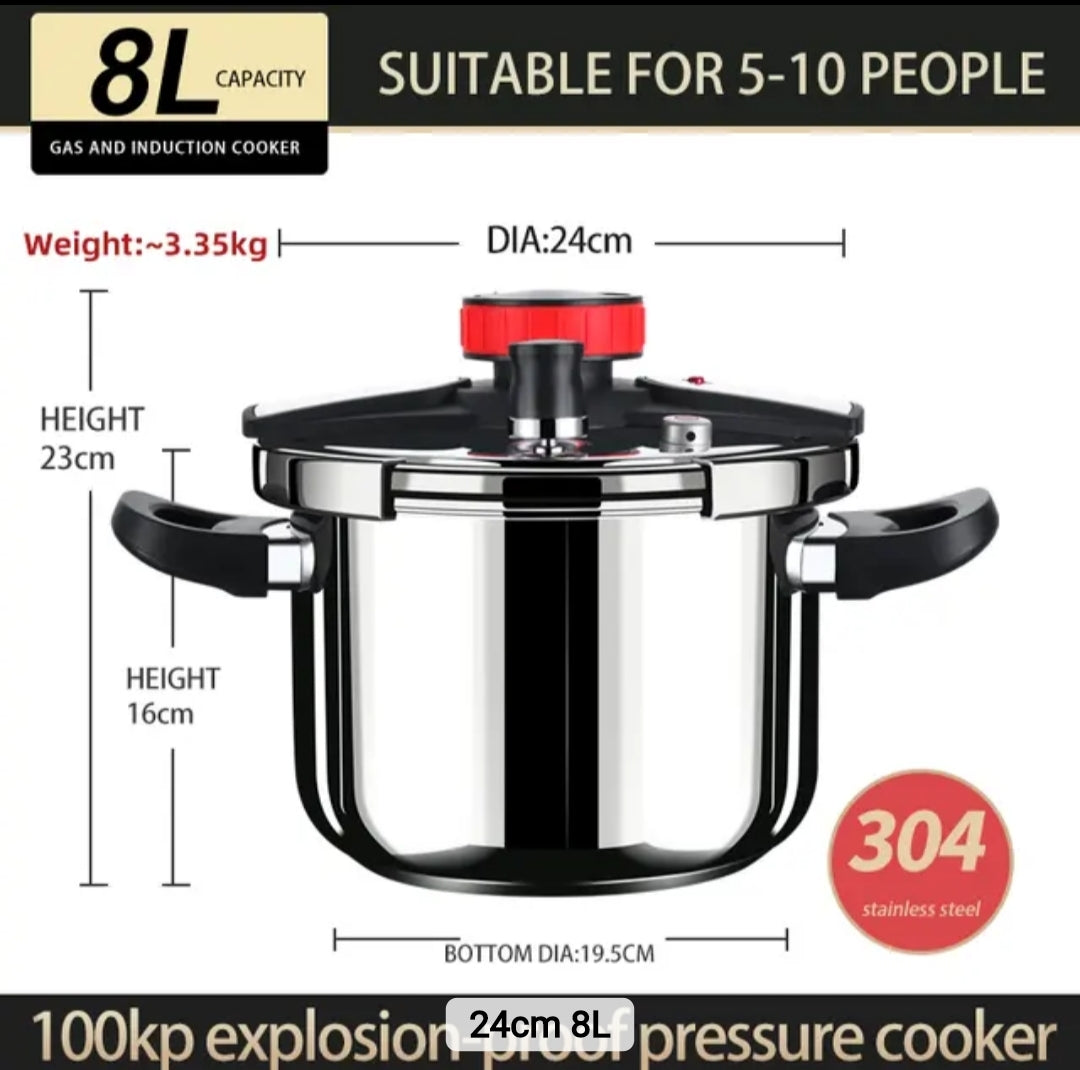 Stainless Steel Pressure Cooker – 8L & 9L | High-Quality, Durable Cookware