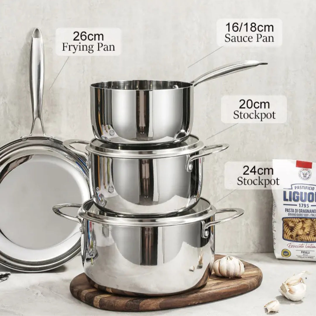 3-Ply Stainless Steel Cooking Set