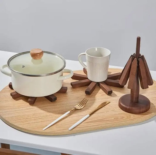 Wooden Trivet Anti-Scad Heat Resistant