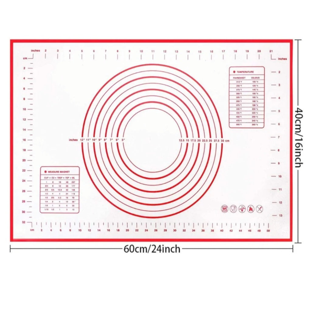 60x40 Non-Stick Silicone Baking Mat Dough rolling Mat kneading Pad Sheet Glass Fiber Rolling Dough Large Size for Cake Macaron Kitchen Tools