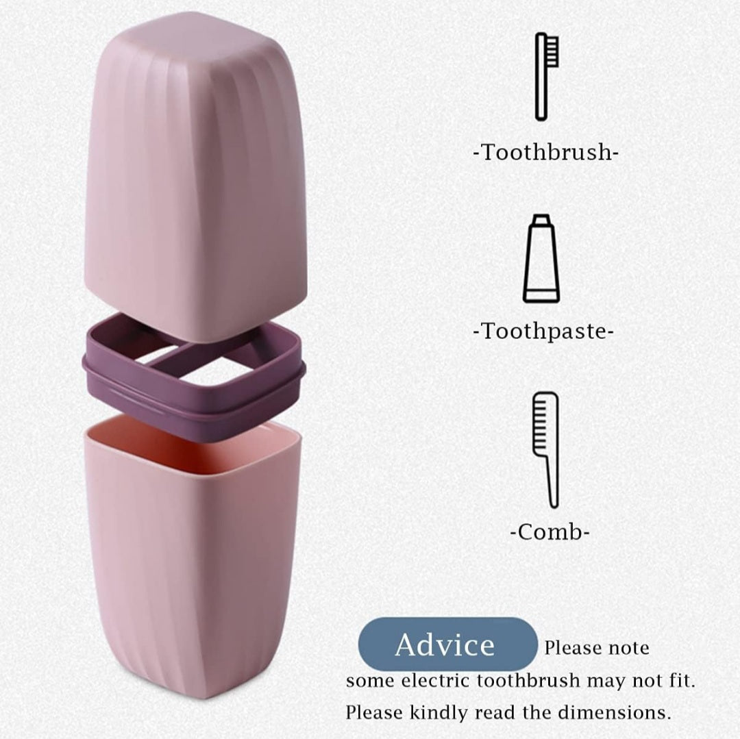 Travel Toothbrush Cup Case – Portable toothbrush & Toothpaste Holder with Cover
