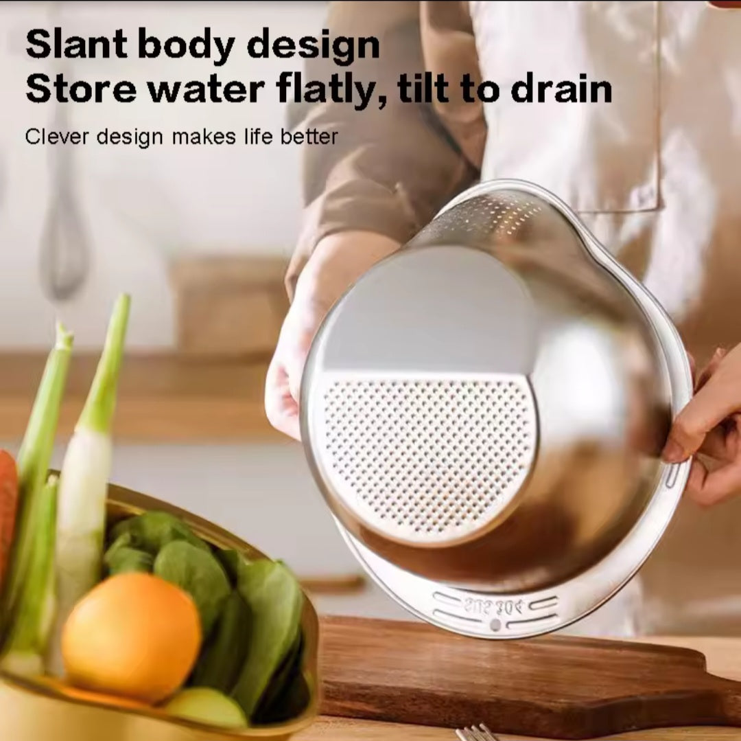 304 Stainless Steel Colander Strainer Bowl – Stackable & Versatile