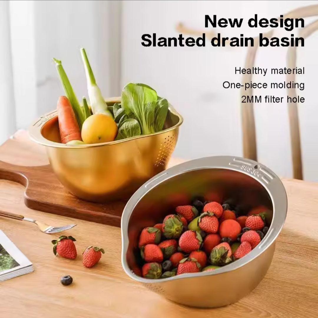 304 Stainless Steel Colander Strainer Bowl – Stackable & Versatile