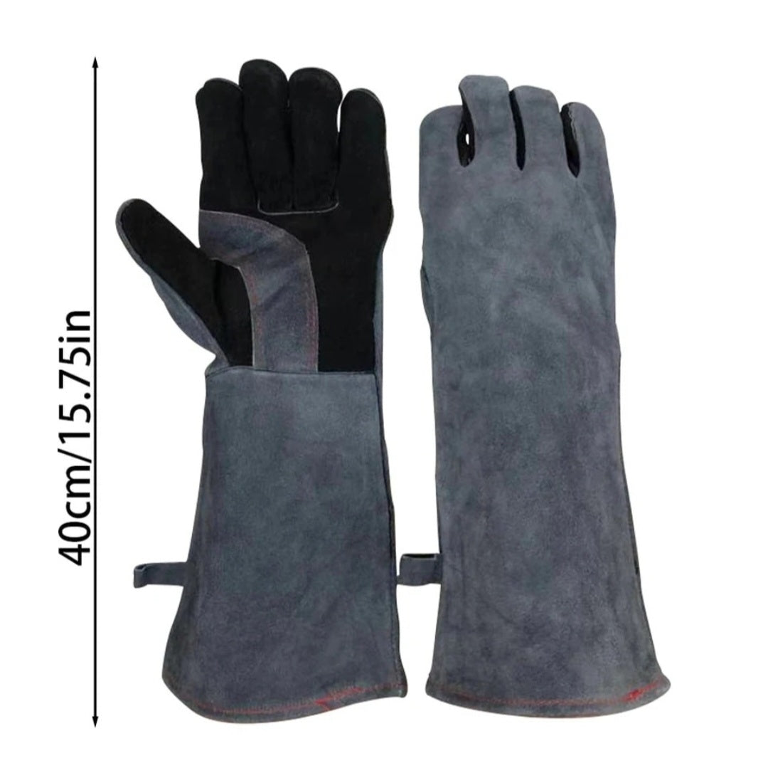 Extreme Fire and Heat Resistant Cowhide Leather Gloves with Aluminum Foil Insulation